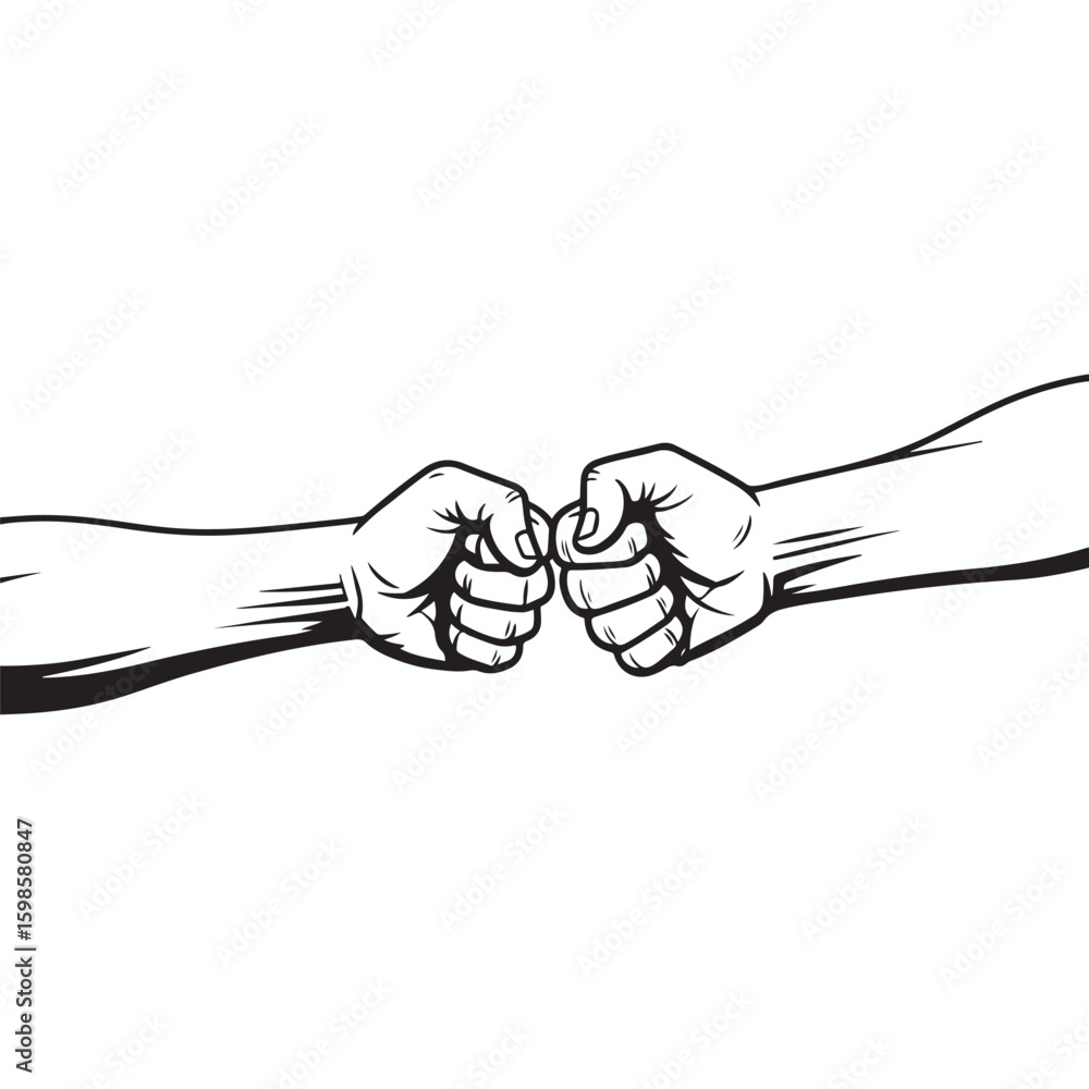 Obraz premium hand bump vector illustration