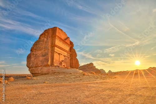 Billede på lærred The majestic Qasr Al Farid, also known as the tomb of Lihyan son of Kuza, stands