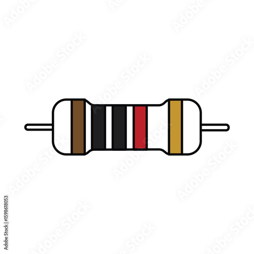 Resistor Color Coding Icon. Vector Design