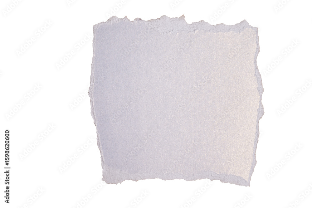 Obraz premium Torn silver paper sheet on transparent background 