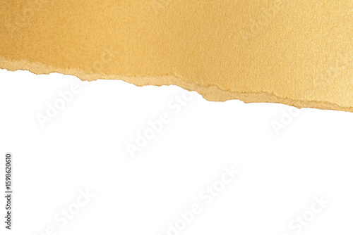 Torn gold paper with transparent background
