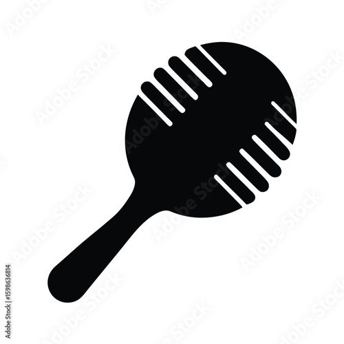 Simple silhouette of a round ended comb for scalp massage