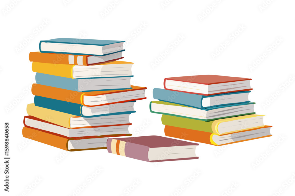 Colorful stacks of open books on a black background Colorful stacks of open books on a black background
