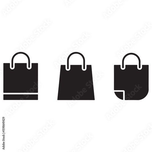 A versatile vector set of blank retail paper shopping bags with handles, perfect for gifts or merchandise