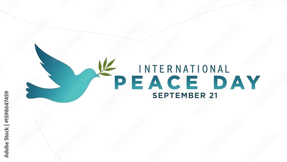 Obraz premium International peace day dove with olive branch symbolizing hope and harmony
