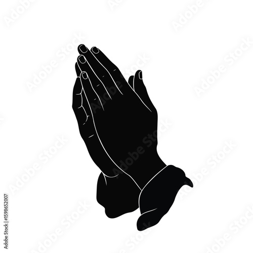 Hands in Prayer Silhouette Illustrating Faith Spirituality and Hope for Religious Belief and Spiritual Connection with Devotion and Supplication