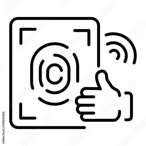 A line style icon showing biometric scan