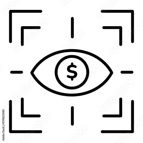 A linear style icon representing business vision