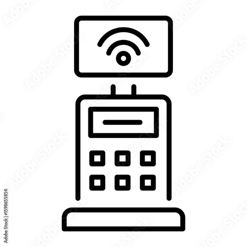 A line style icon showing self service