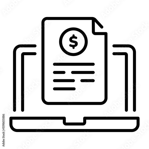 A linear style icon representing online loan