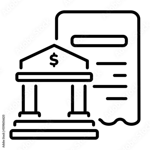 A linear style icon representing bank statement