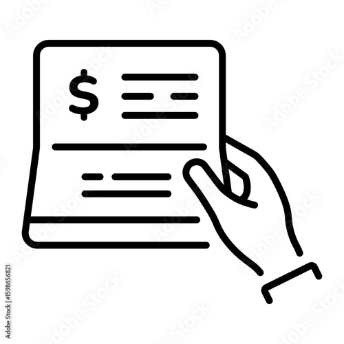 A linear style icon representing passbook