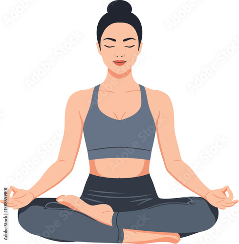 Woman meditating in lotus pose meditation yoga