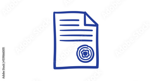 document with confidential watermark illustration on white background  