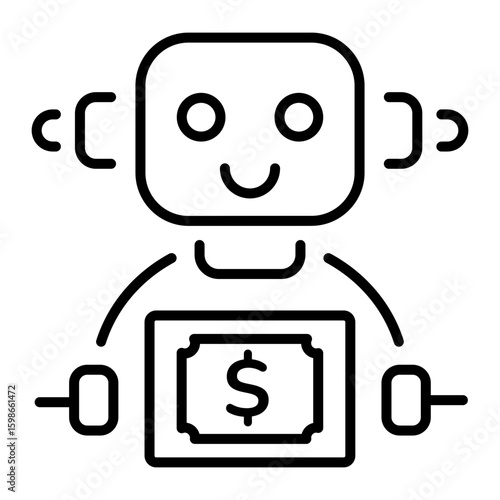 A linear style icon representing trading bot