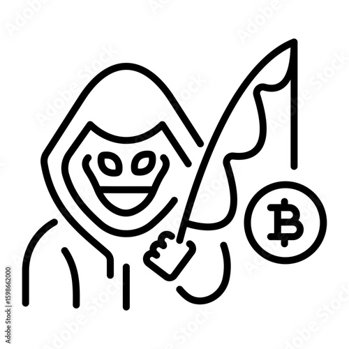 A linear style icon representing scammer