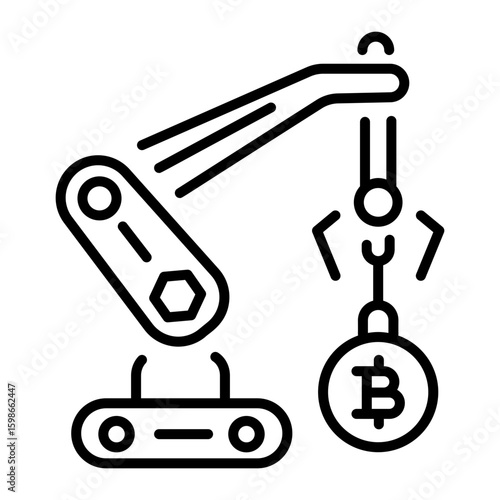 An outline style icon depicting demolition