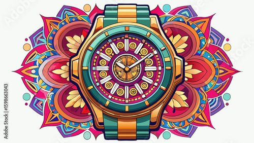 Very beautiful Luxury wrist watch on white background. Fashion accessory white background, 
