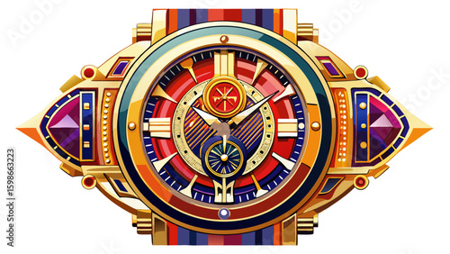 Very beautiful Luxury wrist watch on white background. Fashion accessory white background, 