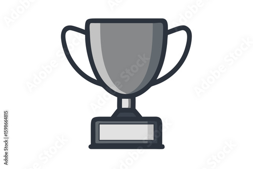 Silver trophy award vector illustration for winning and achievement concept