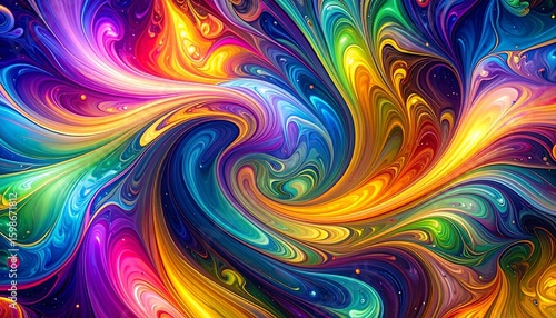 Vibrant swirling colors in a mesmerizing abstract design