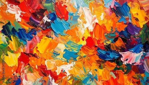 Vibrant, textured abstract painting