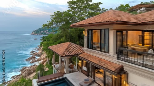 Luxurious oceanfront villa with infinity pool