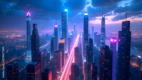 Wallpaper Mural Futuristic Cityscape Torontodigital.ca