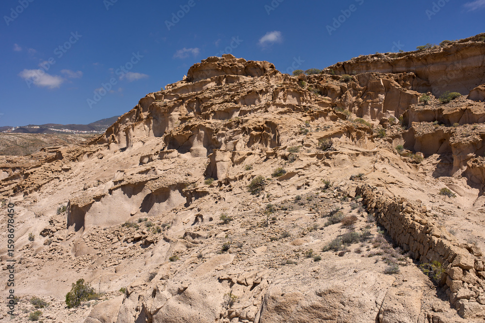 Fototapeta premium Los Derriscaderos rugged ravine landscape