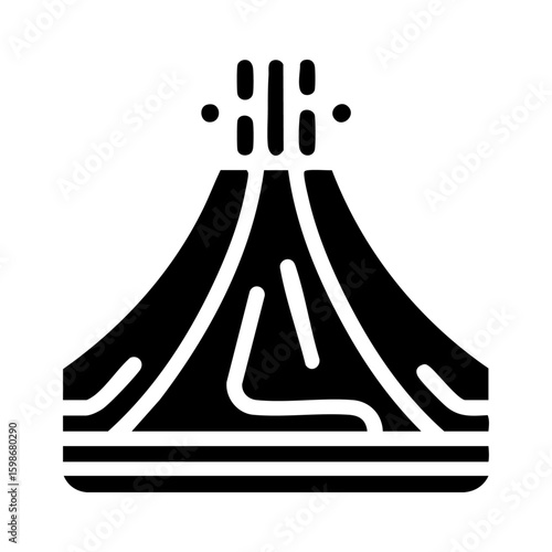 Volcano with eruption lines