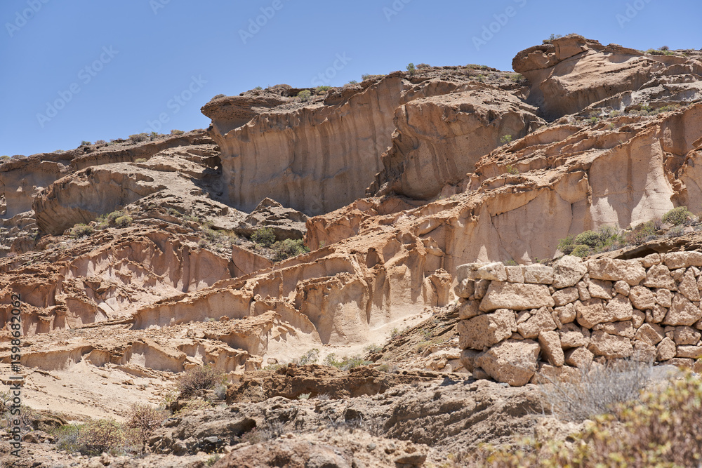 Fototapeta premium Los Derriscaderos rugged ravine landscape