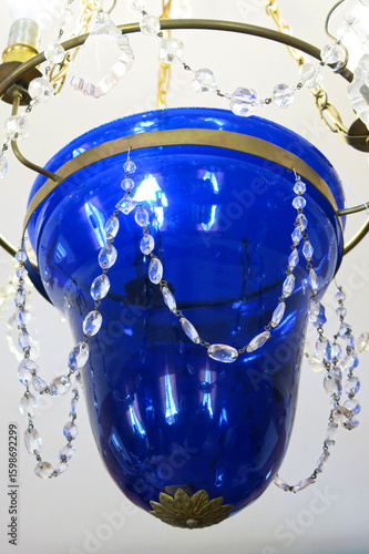 antique blue glass chandelier in A.S. Pushkin's Mikhailovskoye estate