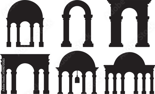 Architectural Silhouettes of Arches and Domes architecture column