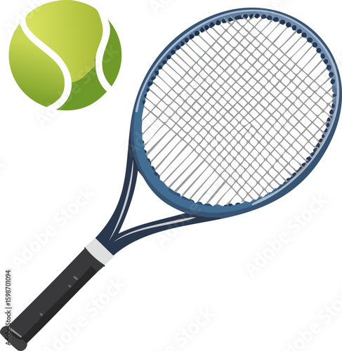 tenis topu ve raket vektör çizimi 