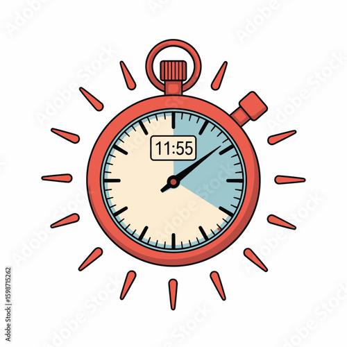 Vintage stopwatch with glowing rays indicating time passing quickly