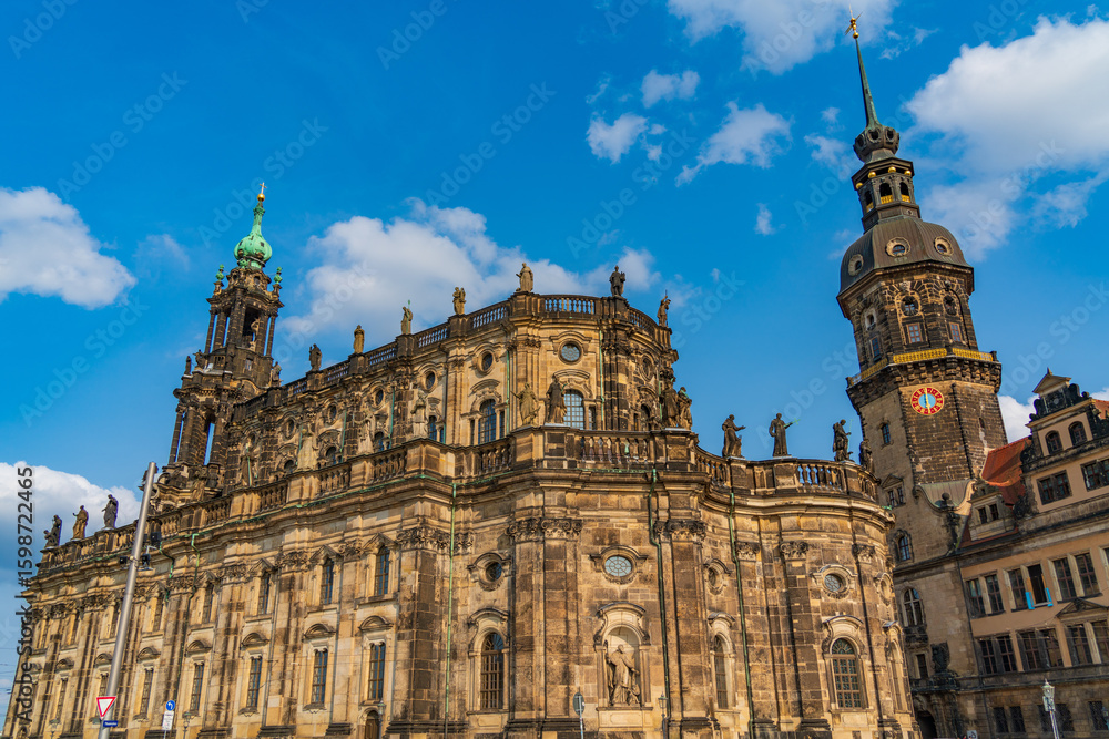 Fototapeta premium Dresden Castle and Cathedral of the Holy Trinity in Dresden, Germany