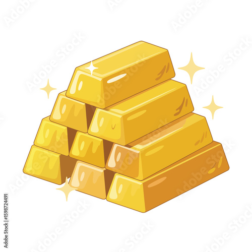 Stack of Shiny Gold Bars Wealth and Prosperity