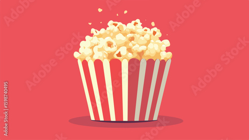 Cinematic Popcorn Delight Concept with Playful Illustration