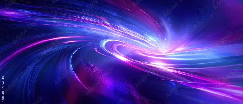 Obraz premium Abstract Vortex of Light and Color: A Symphony of Blue and Purple Hues