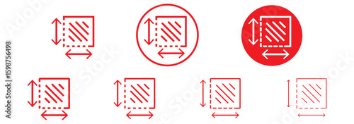 Dimension icons. Height and width icons. Vector illustration isolated on white background