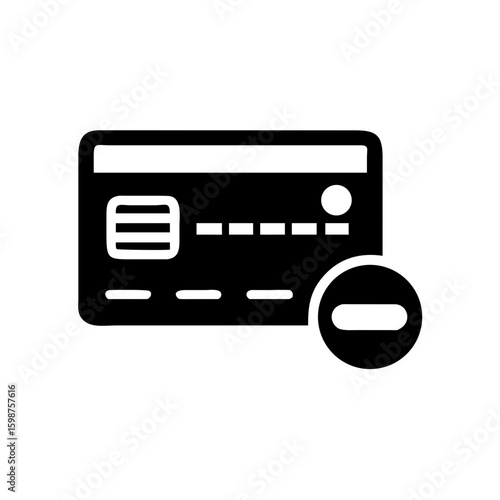 Credit card with minus sign indicating debt or payment reduction