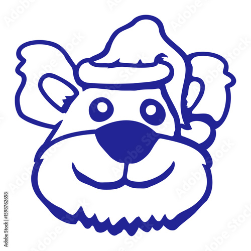 Bear Santa Claus Christmas Hat Happy Celebration Funny
