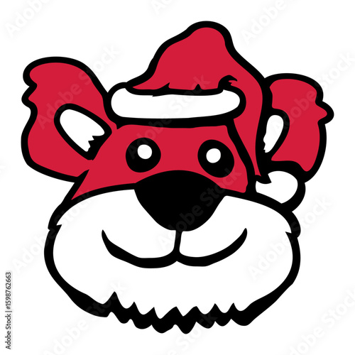 Bear Santa Claus Christmas Hat Happy Celebration Funny