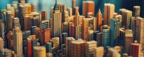 A city model made of books representing the International Day of Education, showcasing knowledge and learning. 