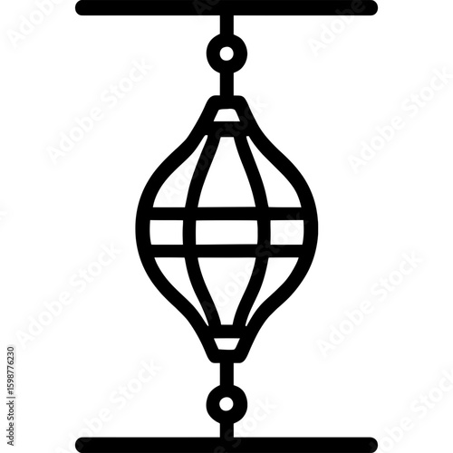 Double-end bag outline icon vector