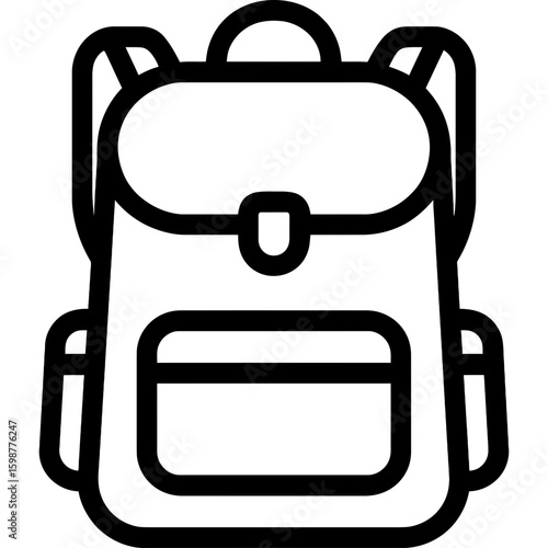 Backpack outline icon vector