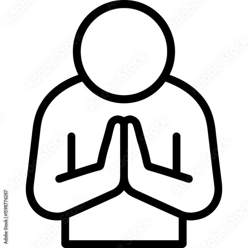 Person apologizing outline icon vector