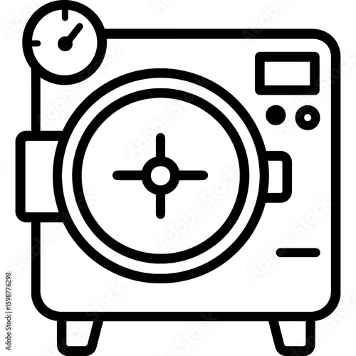 Autoclave sterilization equipment outline icon vector