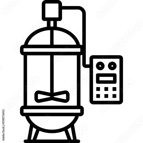 Bioreactor outline icon vector