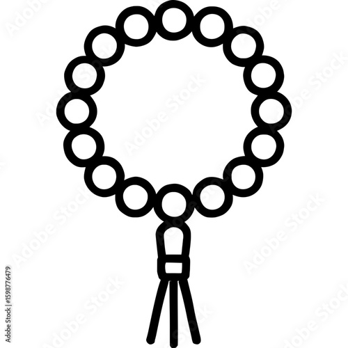 Breathing exercise beads outline icon vector